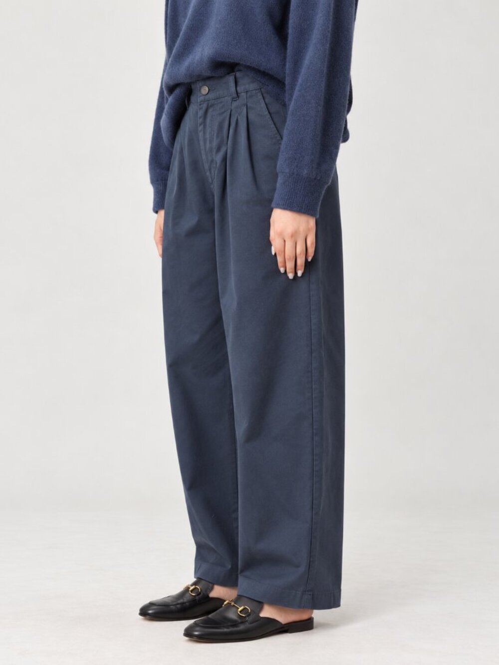 Vintage Cotton Lee Performance Khakis Navy Pleated Grandpa Pants